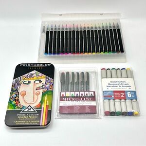 Colored Pencils and Watercolor Art Supplies Bundle Set